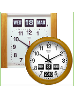 orologio calendario data legno